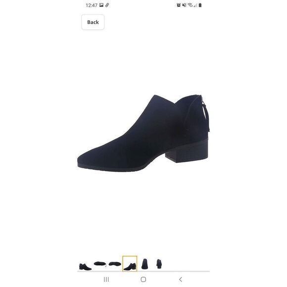 New Size 8 Black Suede Kenneth Cole Reaction Side Skip Booties Shoes - Picture 4 of 8